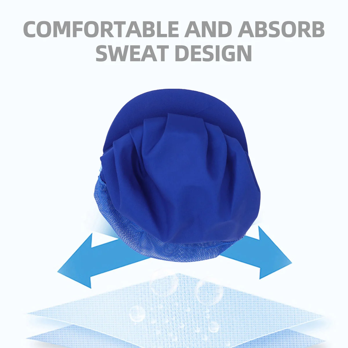 قبعة شبكية للطهاة قابلة للتنفس، قبعة عمل واقية للرجال والنساء، زرقاء مريحة ومتينة وقابلة للغسل وماصة للعرق #5