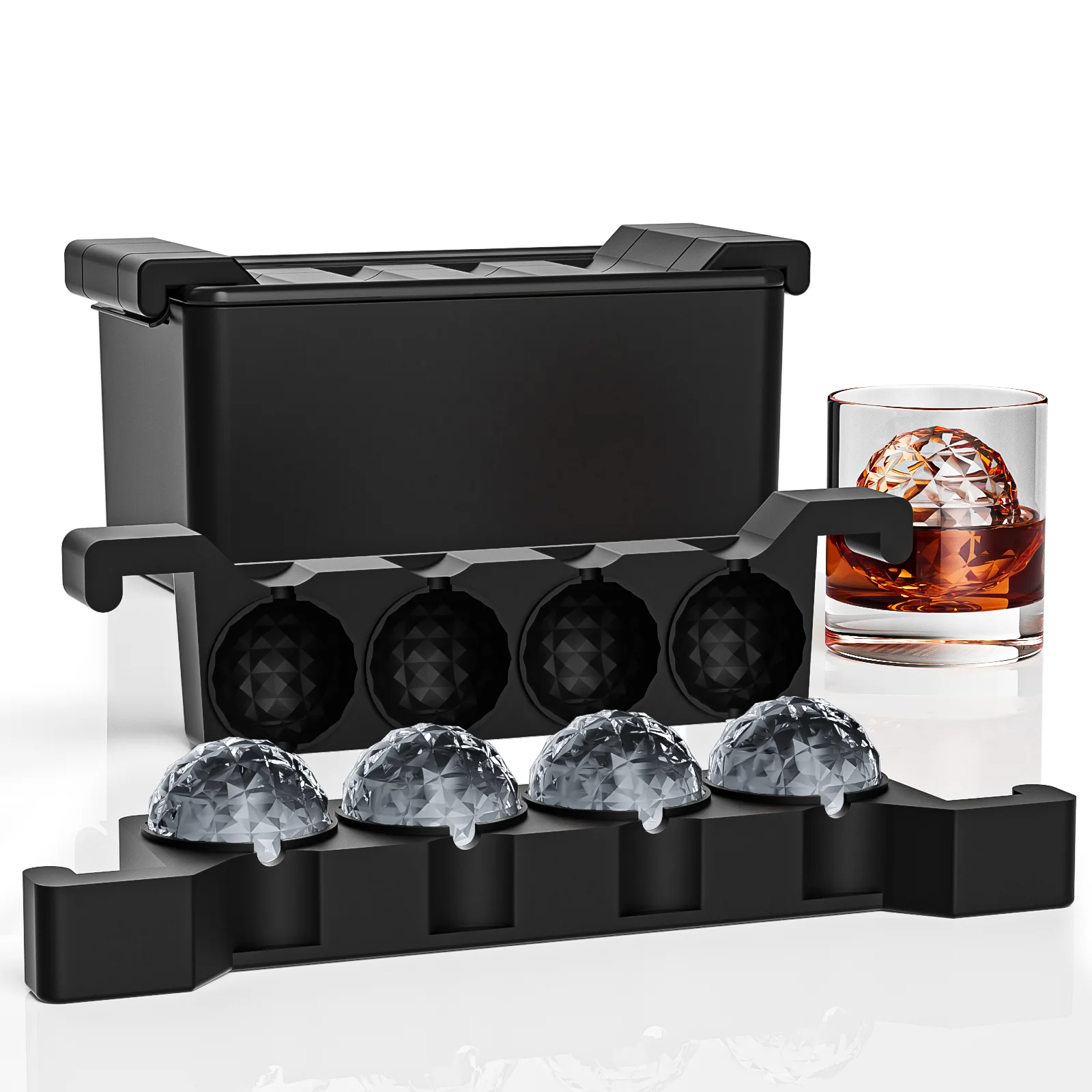 

Clear Ice Cube Tray for Whiskey: Clear Ice Cube Maker -Square Ice Cube Tray for Bourbon Old Fashioned Whisky