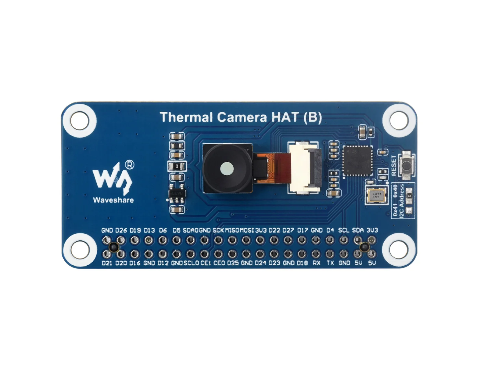 Sombrero de cámara de imagen térmica IR de onda larga Waveshare (B) para Raspberry Pi, opciones para 45 ° /90 °   FOV, Cámara IR Raspberry Pi, 80×62