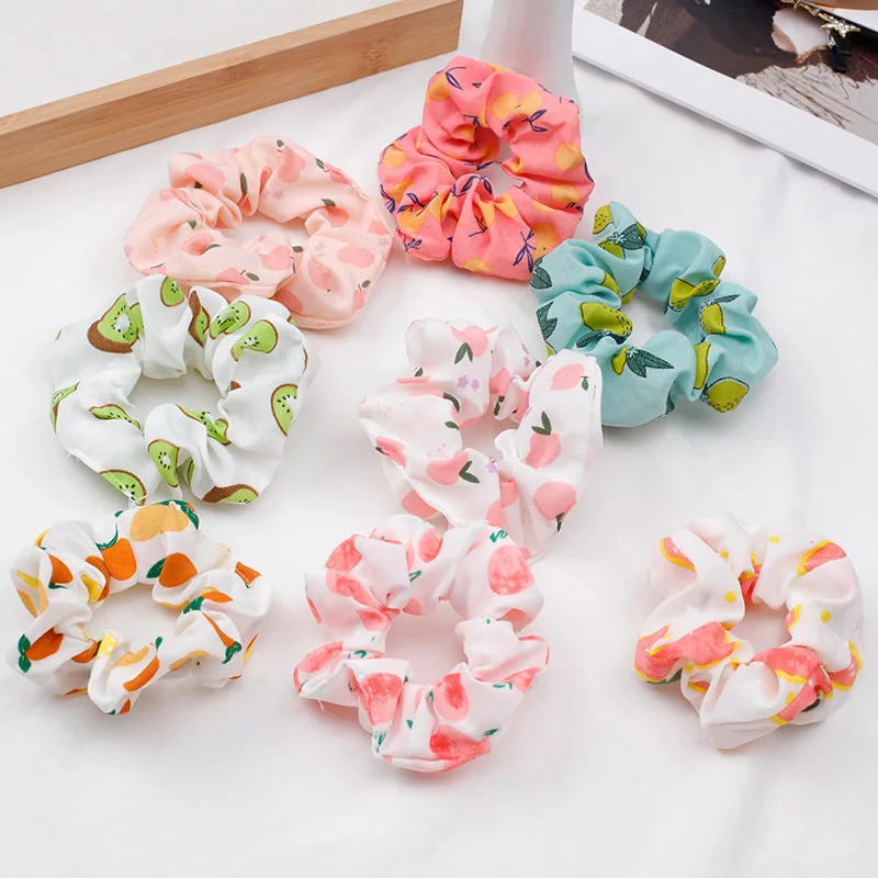 2024 Summer Fresh Fruit Series Large Intestine Hair Loop Headband Retro Fat Intestine Hair Band hair accessories