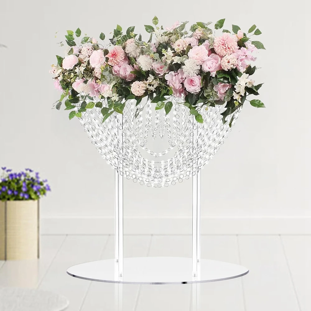 60-100cm)3pcs/4pcs/6pcs New Wedding Table Center acrylic Crown Flower Stand Frame Metal Candle Holder Decoration Pieces
