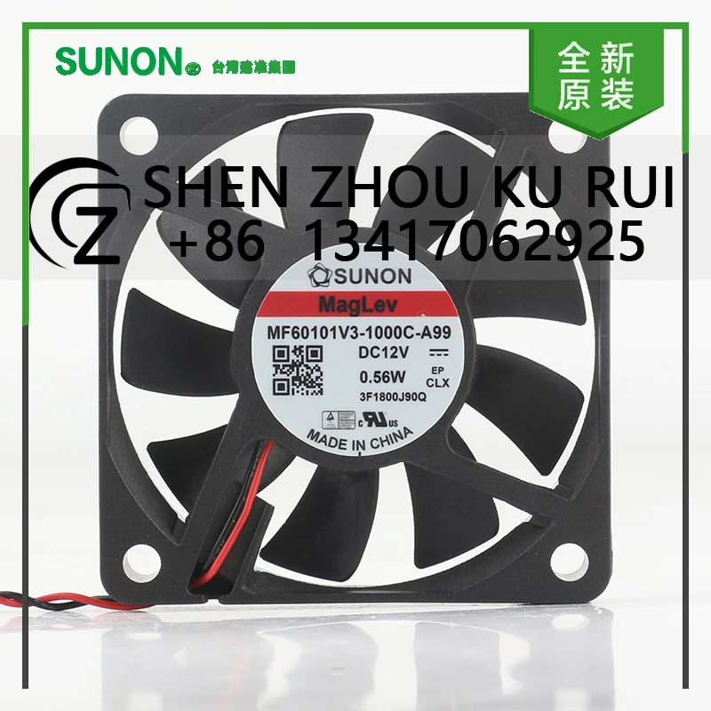 

Новый Sunon 5 В 24 В 48 В постоянного тока 12 В 0,56 Вт AC EC 6010 60X60X10MM 6 см малошумящий бесшумный источник питания 2-проводной вентилятор охлаждения MF60101V3-1000C-A99