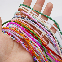 3mm Natural Shell Beads Small Round Dyed Loose Spacer Beads for Jewelry Making Supplies DIY Necklace Bracelet Accessories 38cm