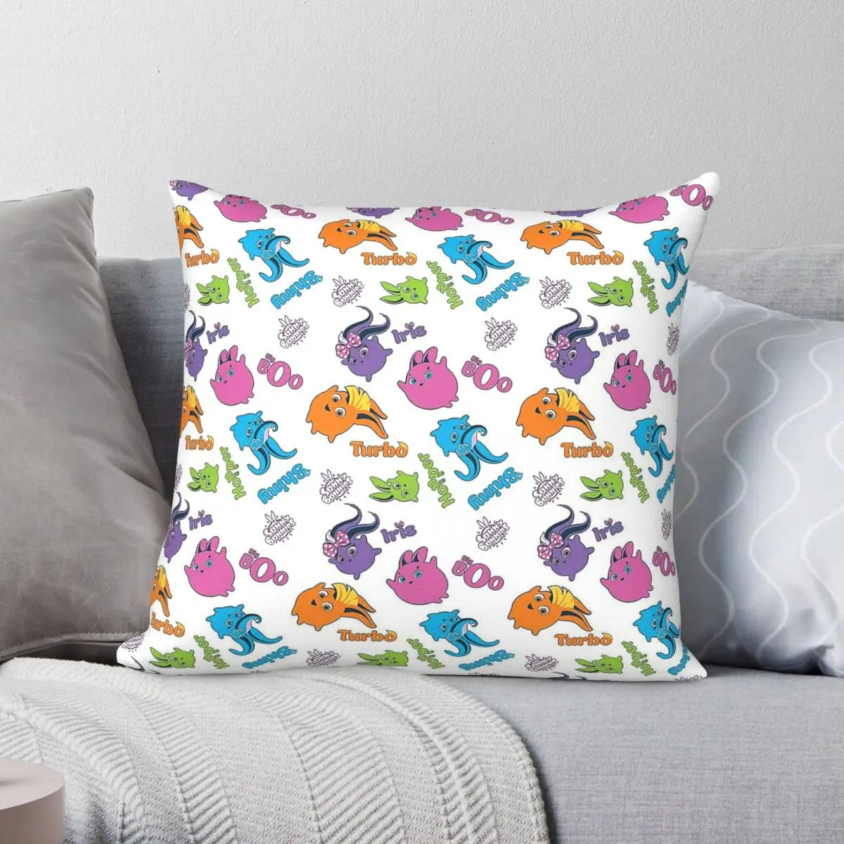 Sunny Bunnies Turbo Big Boo Square Pillowcase Polyester Linen Velvet Pattern Zip Decor Pillow Case Home 18