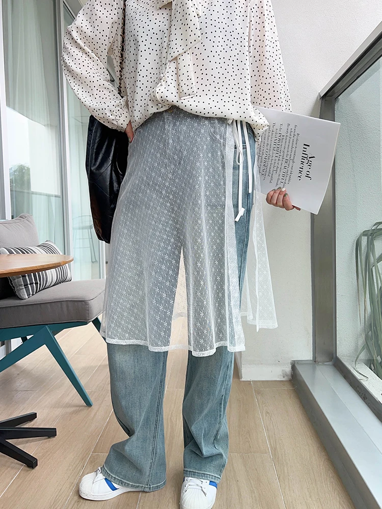 

Оригинальная юбка-макси Vogana с кружевной отделкой, на поясе, в корейском стиле, для создания модных образов