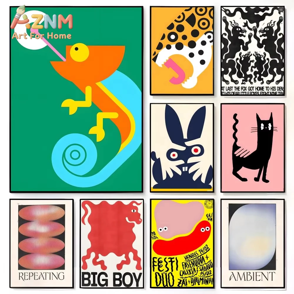 

1pc Vintage Japanese Koi Cat Abstract Animals Art Poster American Film Mural Home Childrens Room Wall Decor Print