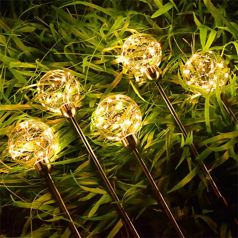 Imagem -03 - Led Solar Light Crystal Wishing Ball Decoração do Pátio ao ar Livre Casamento Jardim Caminho da Temporada Lâmpada de Gramado Luzes Solares