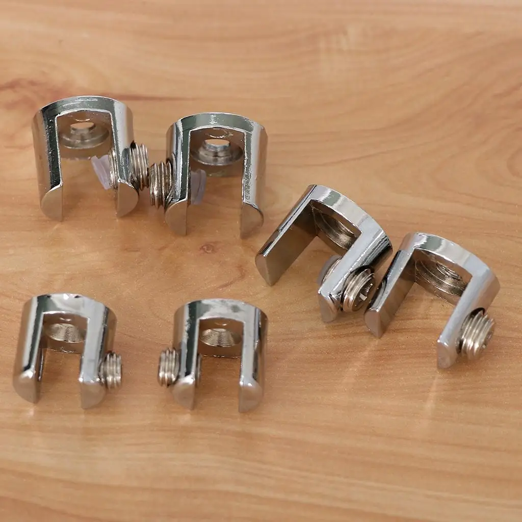 2개 원통형 조절식 유리 클램프 선반 지지대 - C