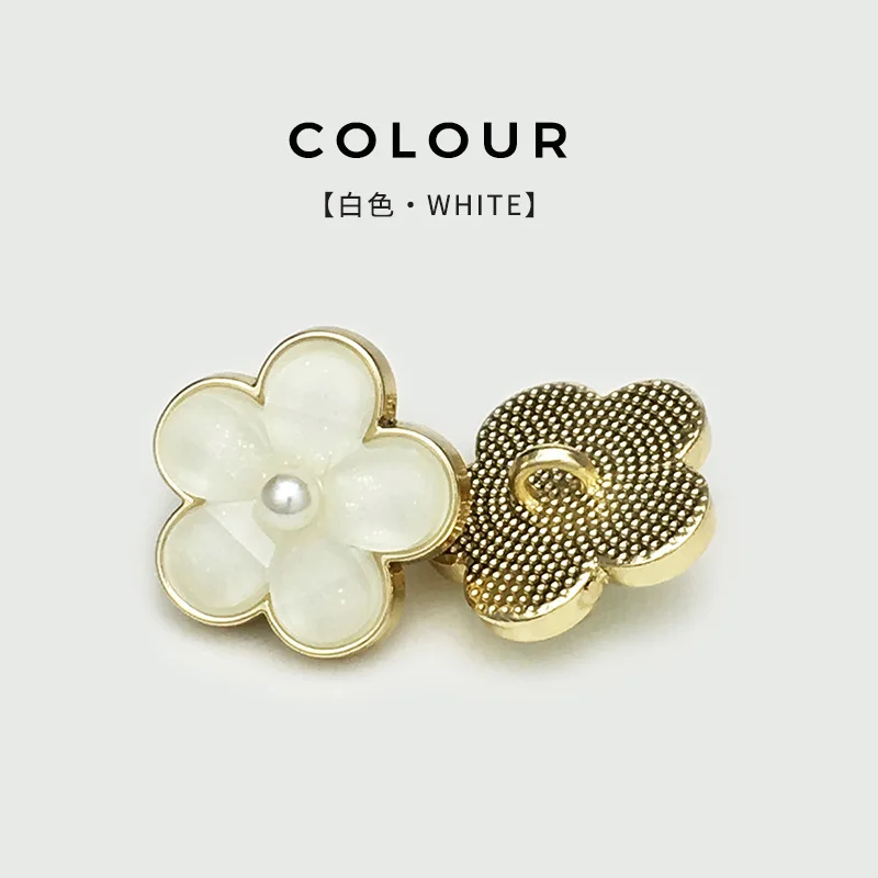 10 stücke 15/18mm mode blume perle dekorative metall knöpfe für kleidung mantel hemd pullover diy nähen zubehör knöpfe neu – Detail 4