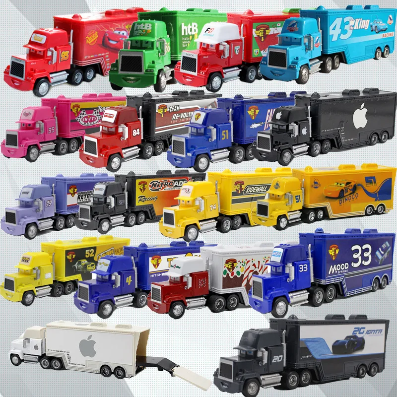 

Disney Pixar Auto Story Lightning McQueen Alloy Toys Uncle McQueen Container Truck Model Children's Car Model Toys