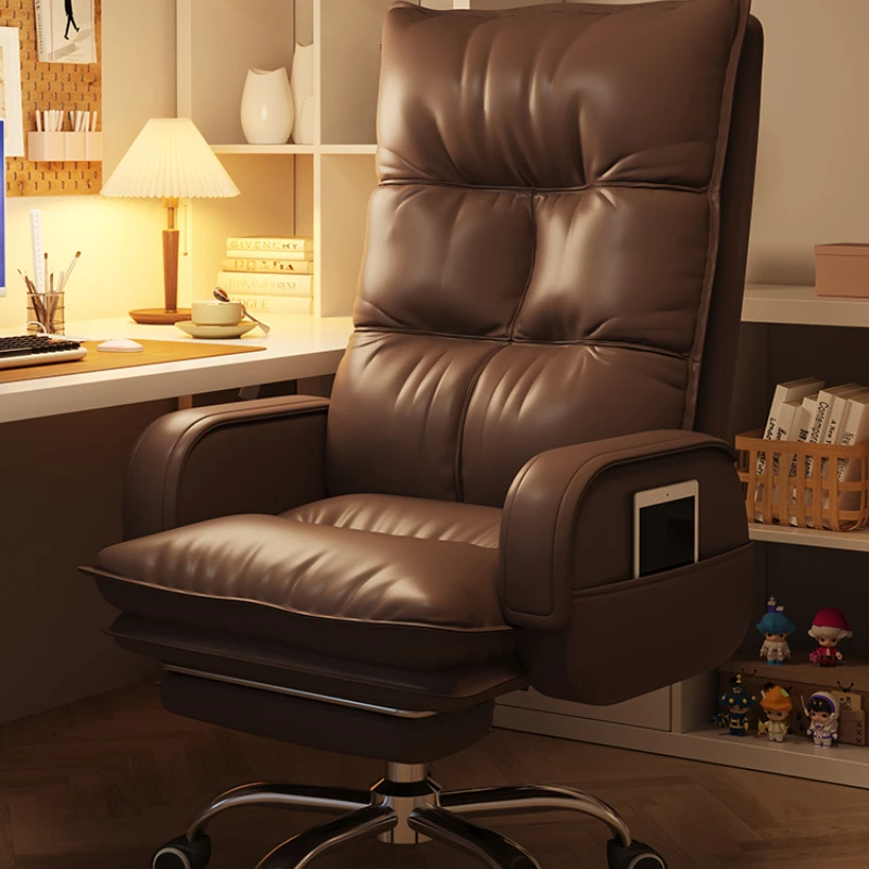 

Comfort Office Chair Recliner Vanity Computer Bedroom Living Room Chairs Lazy Leather Gaming Sillas De Escritorio Furniture