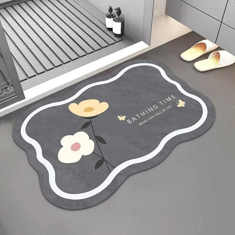 

Nordic Bathroom Absorbent Pad Diatomaceous Earth Bathroom Floor Mat Quick Drying Non Slip Floor Kitchen Toilet Door Rug