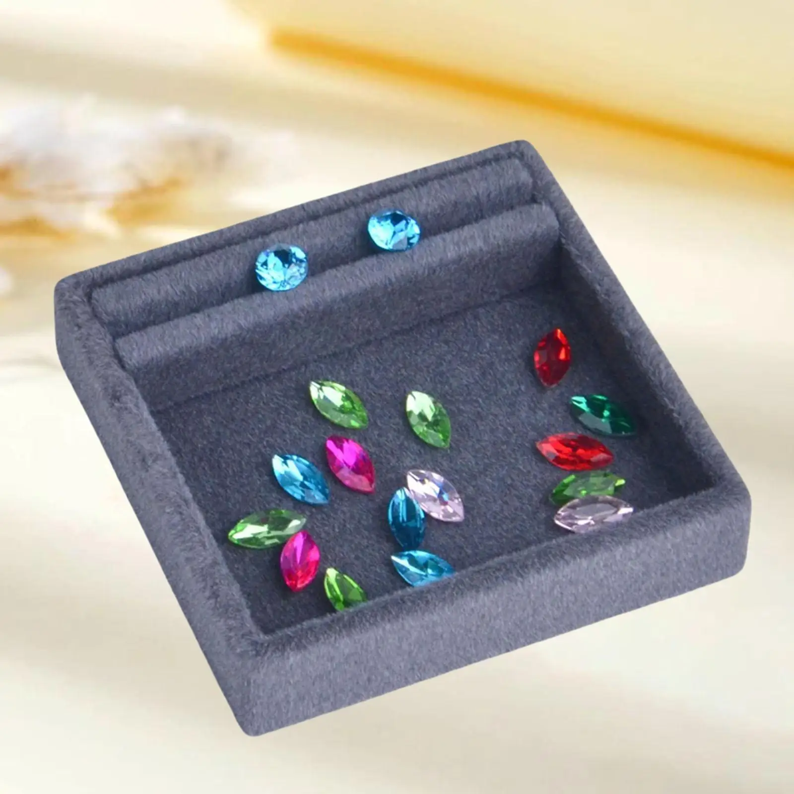 

Velvet Jewelry Tray Display Earring Holder Organizer,Rings Tray for Necklace Pendant Earring Dresser Drawers