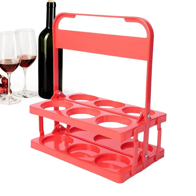 Reusable Beer Collector Drinks Container 6 Beer Bottle Carrier With Handle Wine Glass Holder Drinks Container Bottle Rack