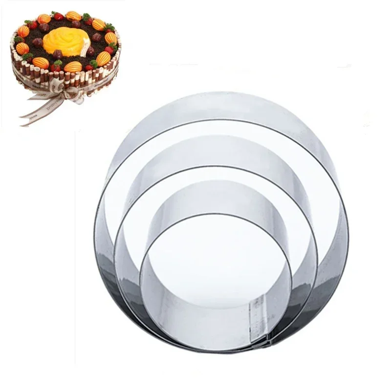 3pcs/set Stainless Steel Round Mini Cake Mousse Mold Cookie Cutter Circle Mousse Ring Cake Chocolate Fondant Cheese Decorating