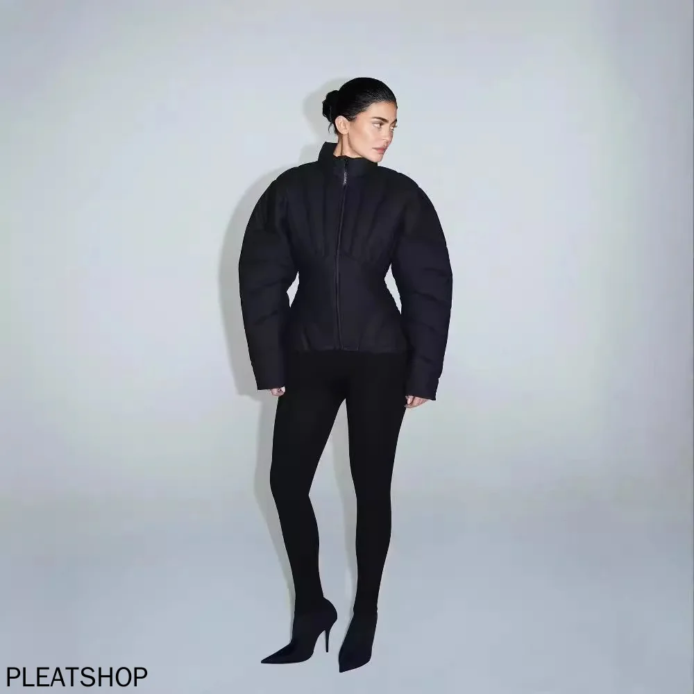 

Короткая хлопковая куртка на молнии с короткой талией Kylie, тонкая хлопковая женская куртка с воротником-стойкой