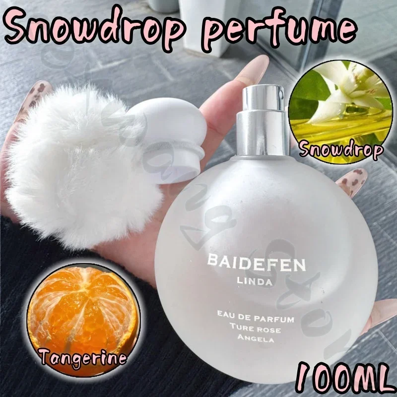 Perfume de mujer con bola de peluche de loto de nieve, eau de toilette afrutada elegante y fresca, fragancia duradera de 100ml