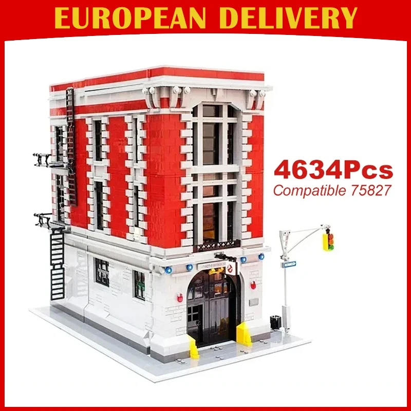 Ensemble de blocs de construction DIY 4634 pièces, modèle Quartier général des pompiers, jouets de jeu vidéo pour enfants, cadeau d'anniversaire pour adultes, compatible 75827