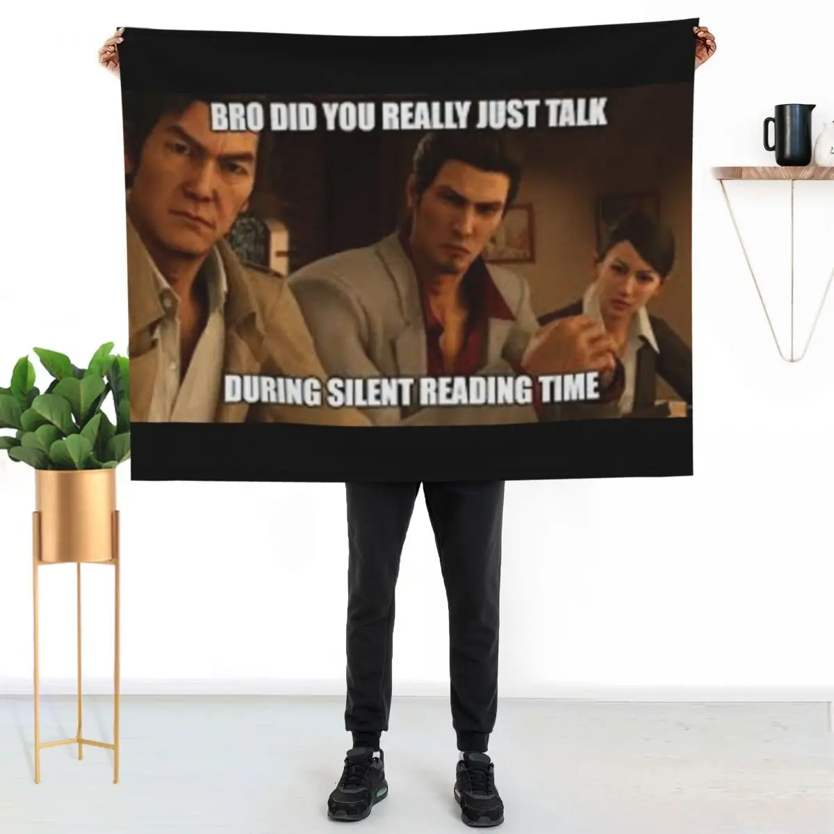

Yakuza silent reading time Throw Blanket Soft Warm Blanket Gift for Men Women Adults