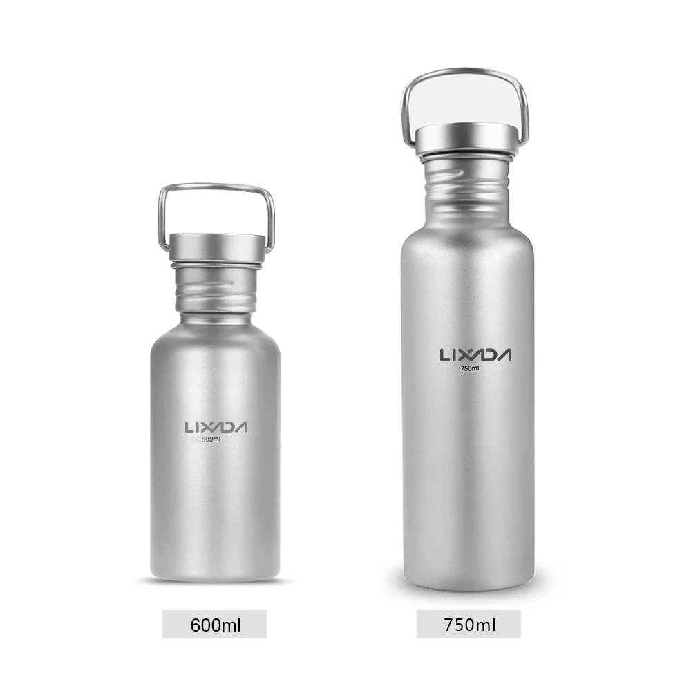 

LIXADA 750ml Full Ti Water Bottle Ultralight Outdoor Camping Cycling Water Bottle with 300ml Ti Cup