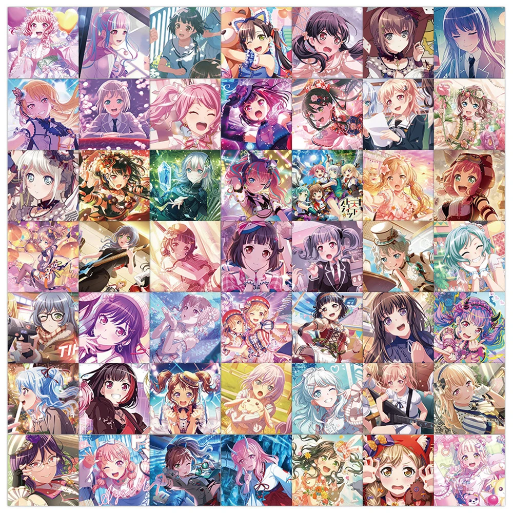 10/30/60pcs BanG Dream Anime Stickers Toyama Kasumi Hanazono Tae Rimiri Saya Yamabuki Arisa Ichigaya Sticker Aesthetics Decals