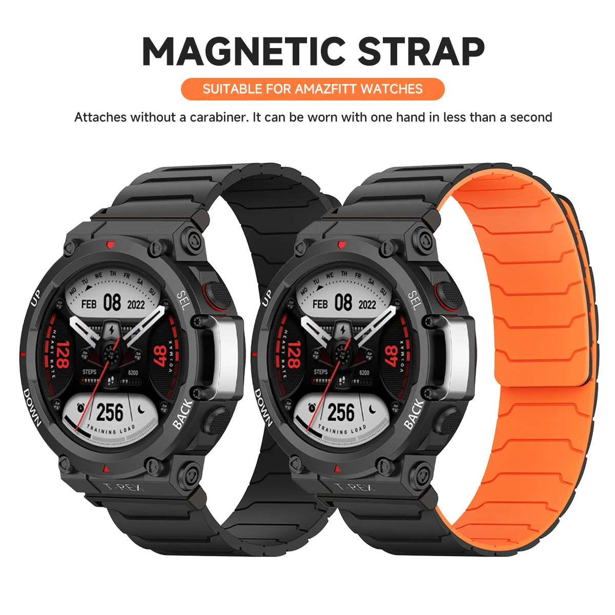 الفرقة المغناطيسية ل Amazfit T-rex 3/2 استبدال سوار سيليكون حلقة حزام ل Amazfit T-Rex/T ريكس برو درع الرياضة حزام الساعات