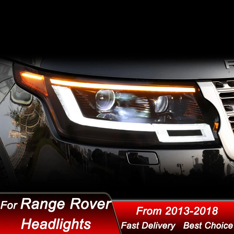 

Pop Car Headlights For Land Rover Range Rover 2013-2018 New Style Full LED Headlamp Assembly Upgrade Projector Lens Accessories