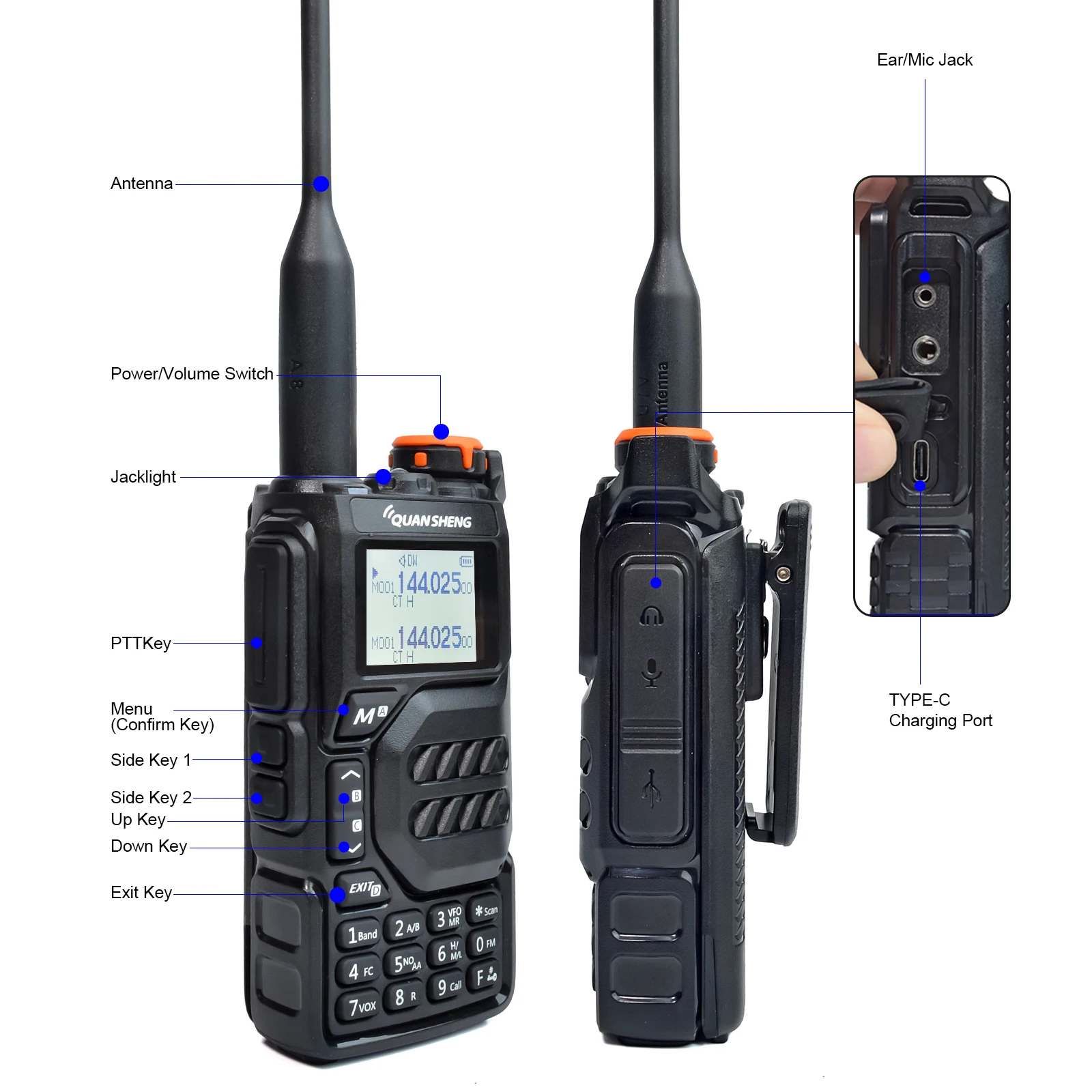 2 шт. Quansheng UVK5 двухдиапазонный радиоприемник диапазона AM DTMF скремблер FM любительский двухсторонний радиоприемник с оповещением о погоде NOAA Type C зарядка