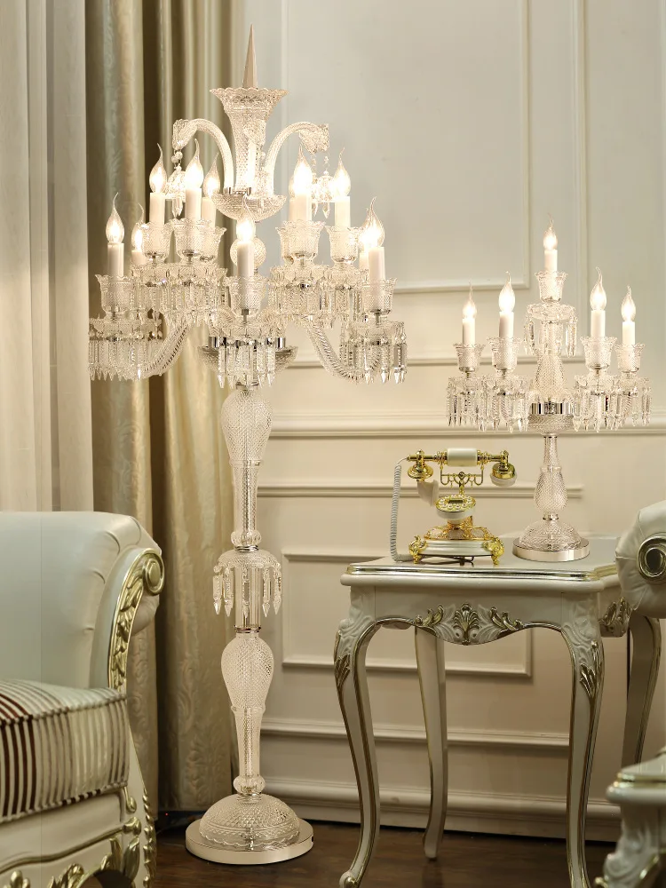 European luxury crystal floor lamp hotel banquet hall wedding decoration floor /table lamp living room lighting fixtures