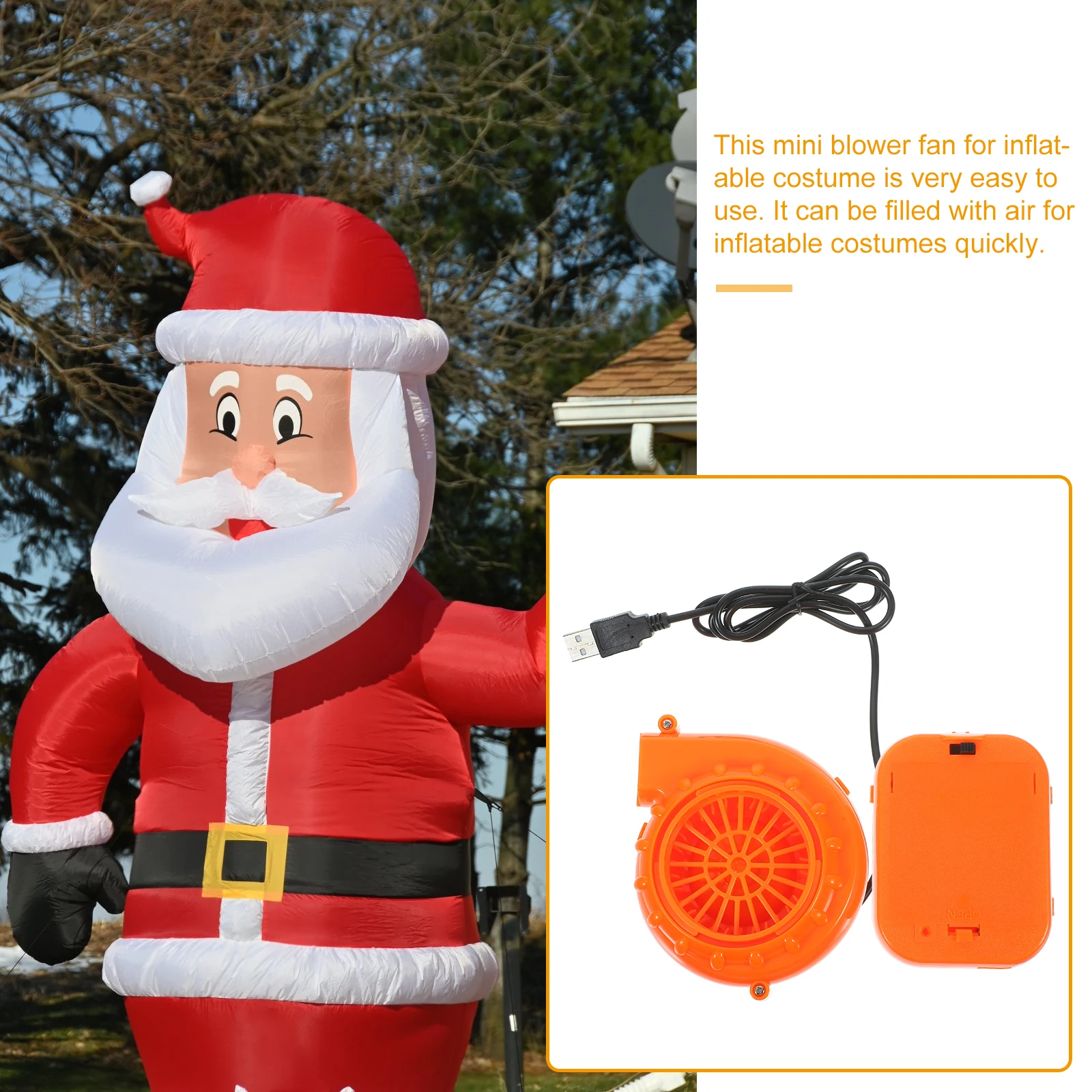 

Mini Blower Fan for Inflatable Costume Lightweight USB Charging Air Pump Mascot Suit Replacement Dinosaur Costume Blower Mini