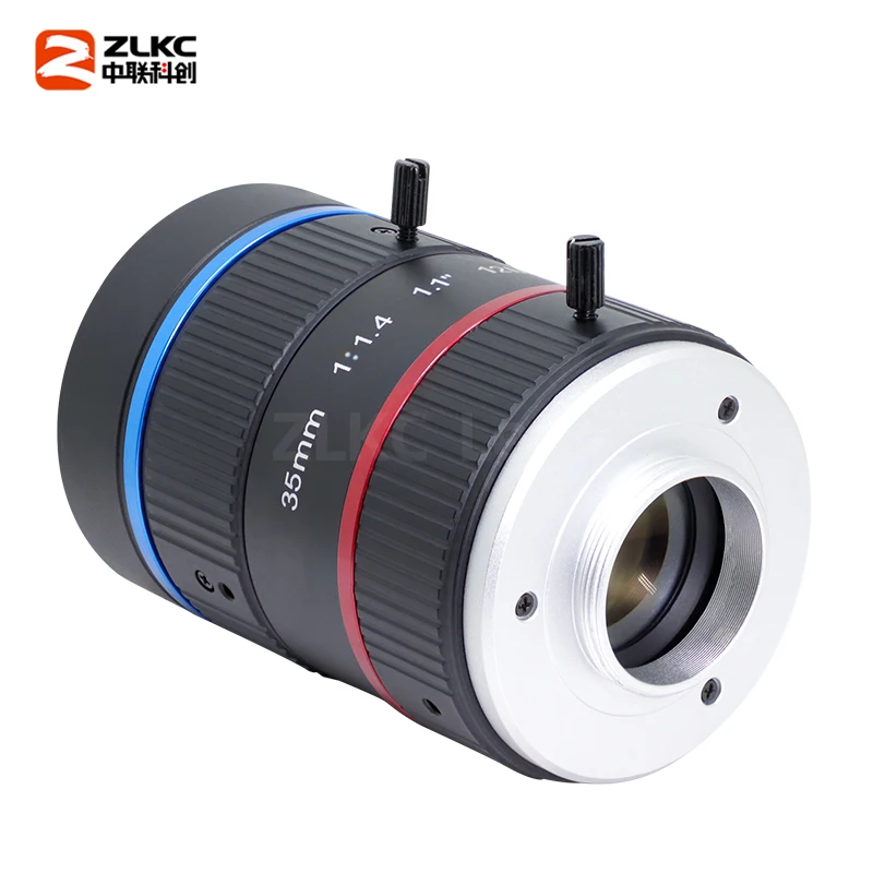 F1.4 big iris 35mm CCTV camera lens C-Mount 1.1 inch manual iris 12MP high resolution for surveillance cameras KM3514MP12C