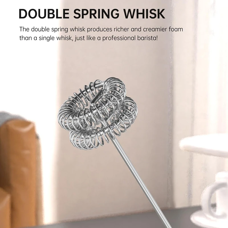 Electric milk foam Milk Frother Stick Rechargeable with 3 Speeds and Stand, Electric Milk