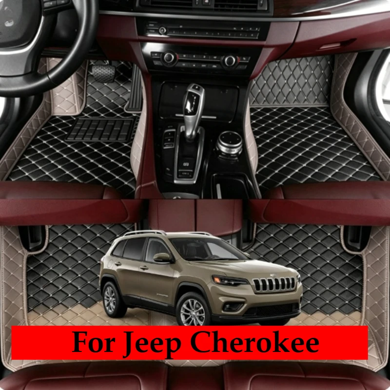 

OMANE Custom Car Floor Mats For Jeep Cherokee KL All Weather Auto Accessory Foot leather Carpets