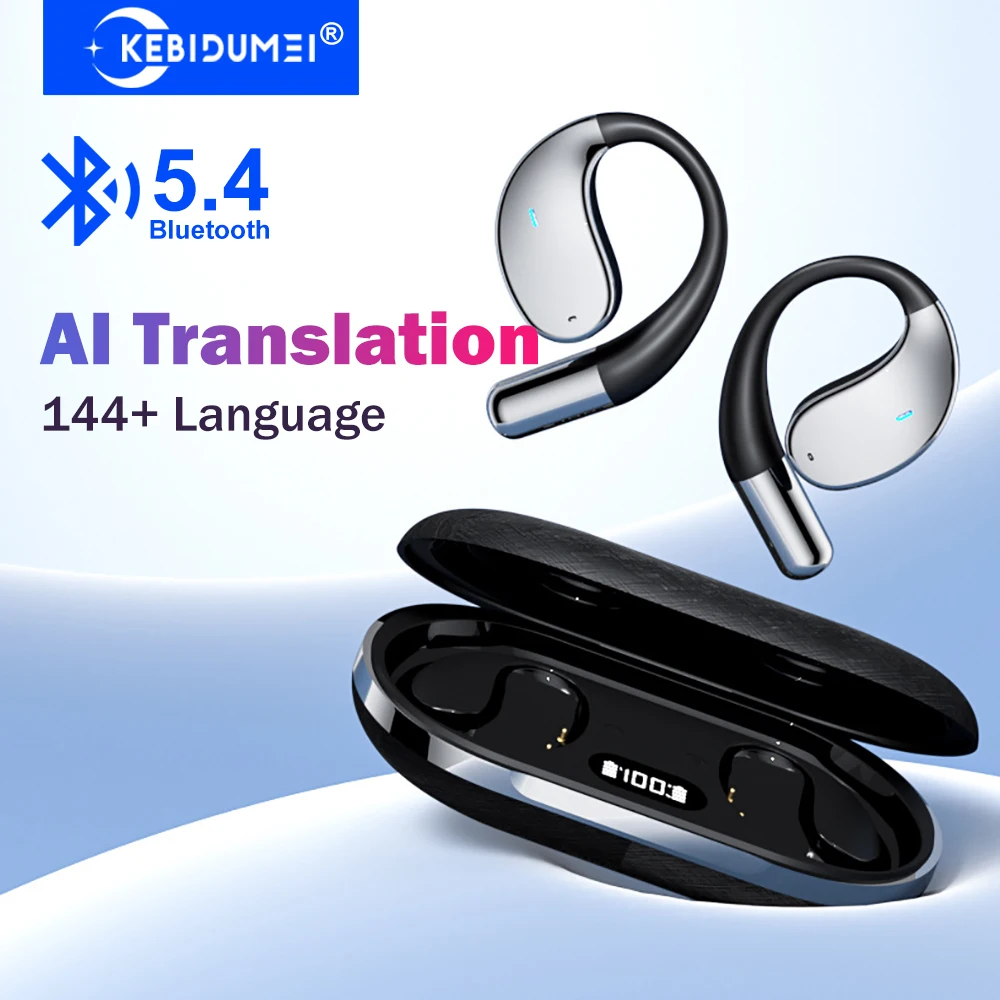 KEBIDUMEI AI Translator Earphones Bluetooth 5.4 Wireless Ear