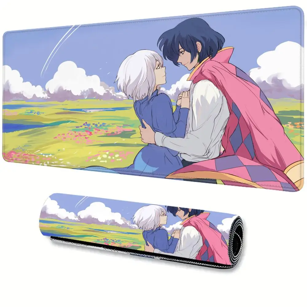 

Anime Howl And Sophie Mouse Pad Desk Mouse Pad Cute HD Desk Pad Extended Gaming Keyboard Mats Large XXL Gamer Mousepad 90x40
