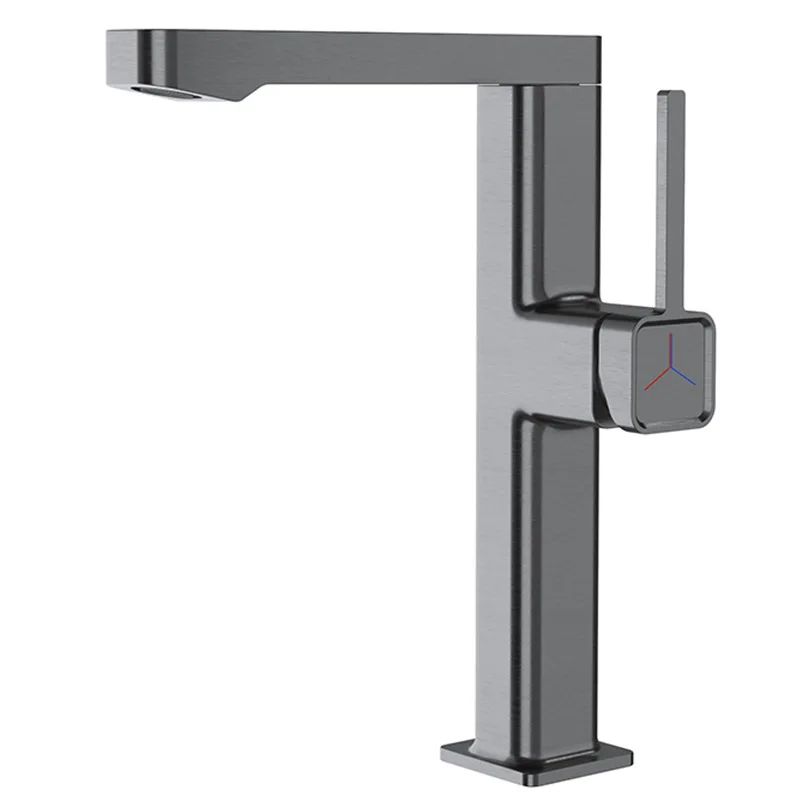 

Gun gray high table basin hot and cold faucet family bathroom bathroom single hole basin rotatable faucet MT2516