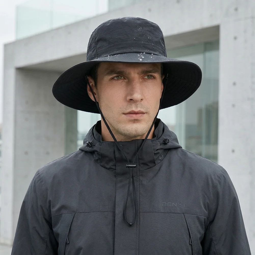 Hat Waterproof Waterproof Fisherman Hat with Adjustable Drawstring Quick-drying Outdoor Sun Protection Breathable Basin Hat