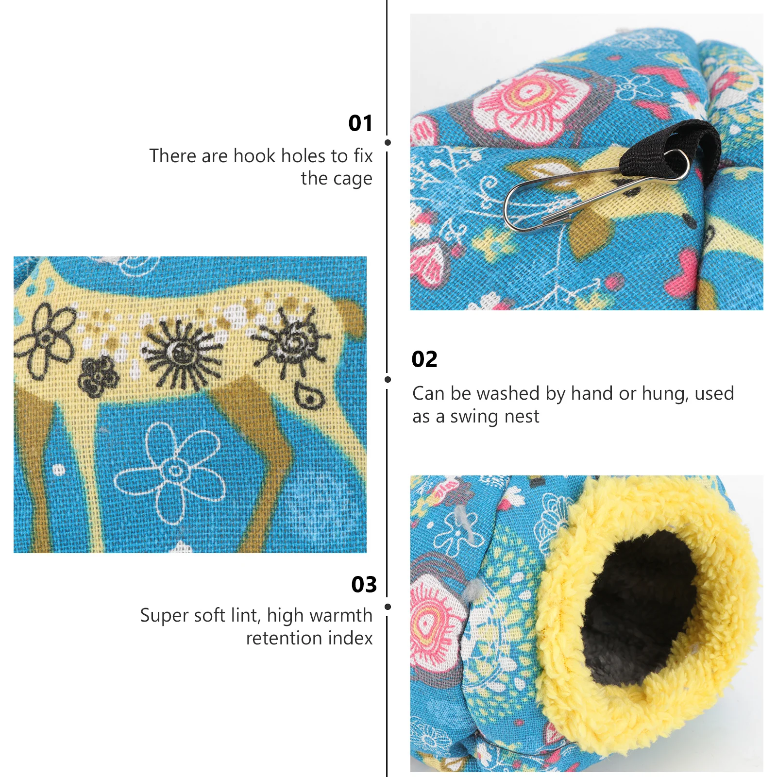 

1Pcs Warm Bird Nest Thickened Lining Hanging House for Winter Parrot Hammock Bird Shelter Pet Sleeping Bed Parrot Nest