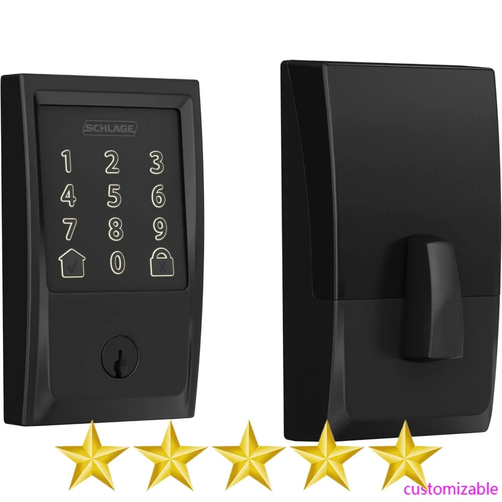 2025-Schlage Encode Smart WiFi Deadbolt للباب الأمامي - دخول بدون مفتاح عبر التطبيق أو شاشة تعمل باللمس - متوافق مع Alexa وGoogle