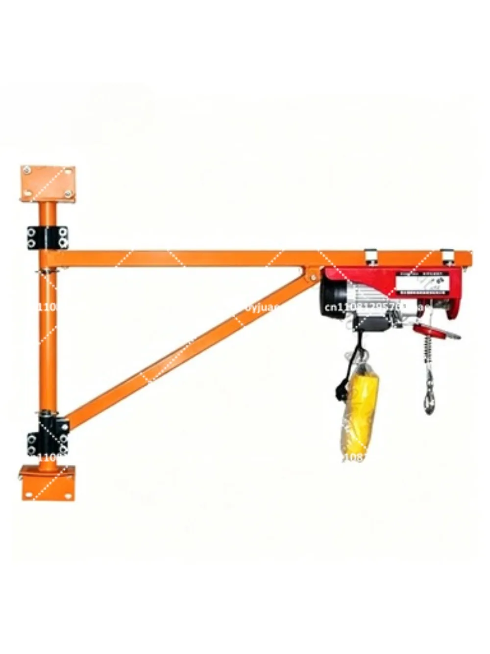 220V Wall Mounted Electric Hoist Crane, Small Lift for Home Decoration with Column Bracket