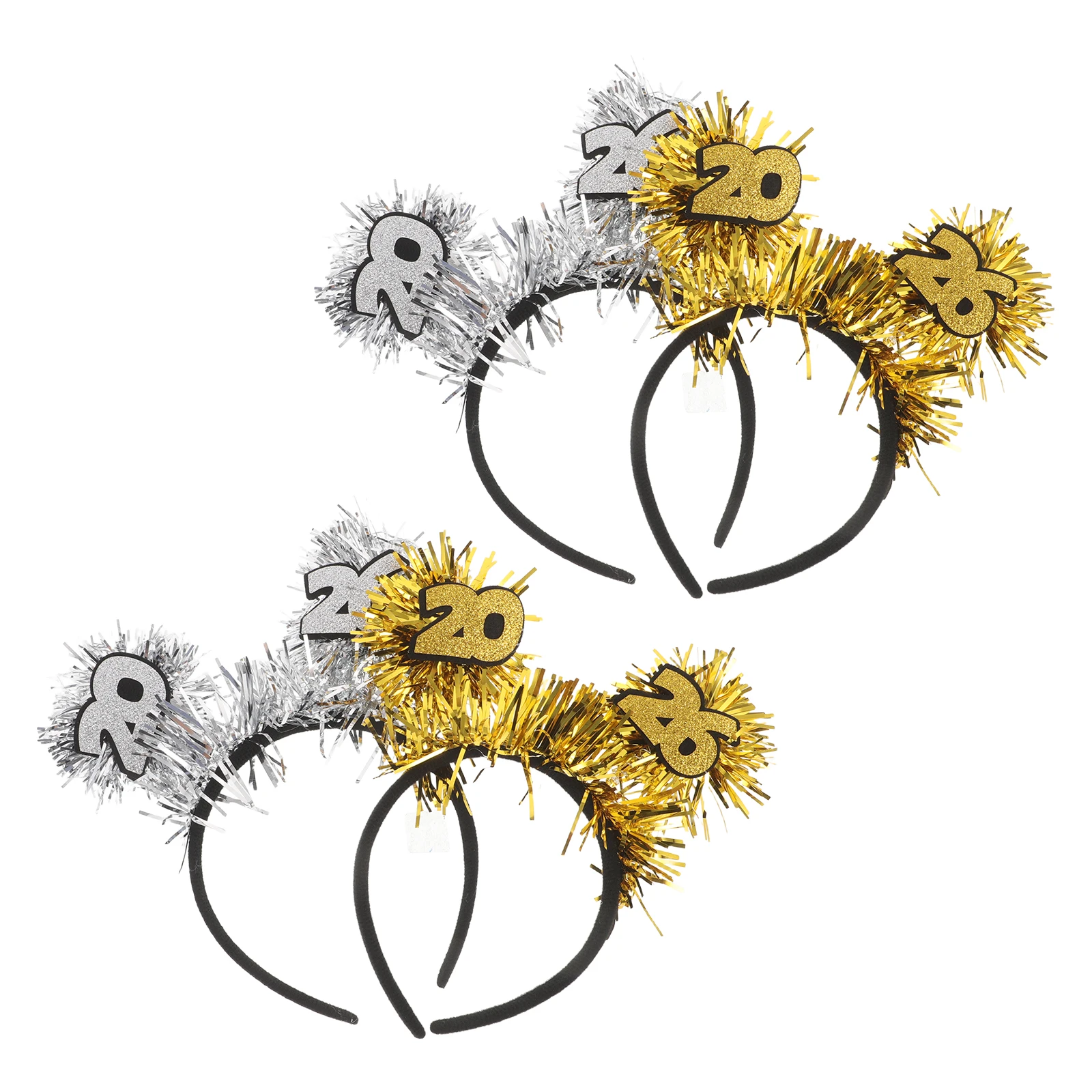 

4Pcs Glitter Tinsel Headbands New Year Party Supplies Festive Hair Accessories Women Celebration Decor New Year Hair Accessories