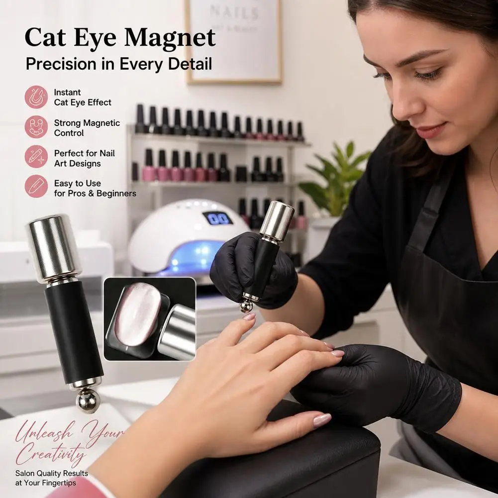 Strong Magnetic Cylindrical Head Nail Magnet Tool Pens Magnetic Cat Eye Gel Polish Nail Art Kit For DIY Salon Studio Or Home Use
