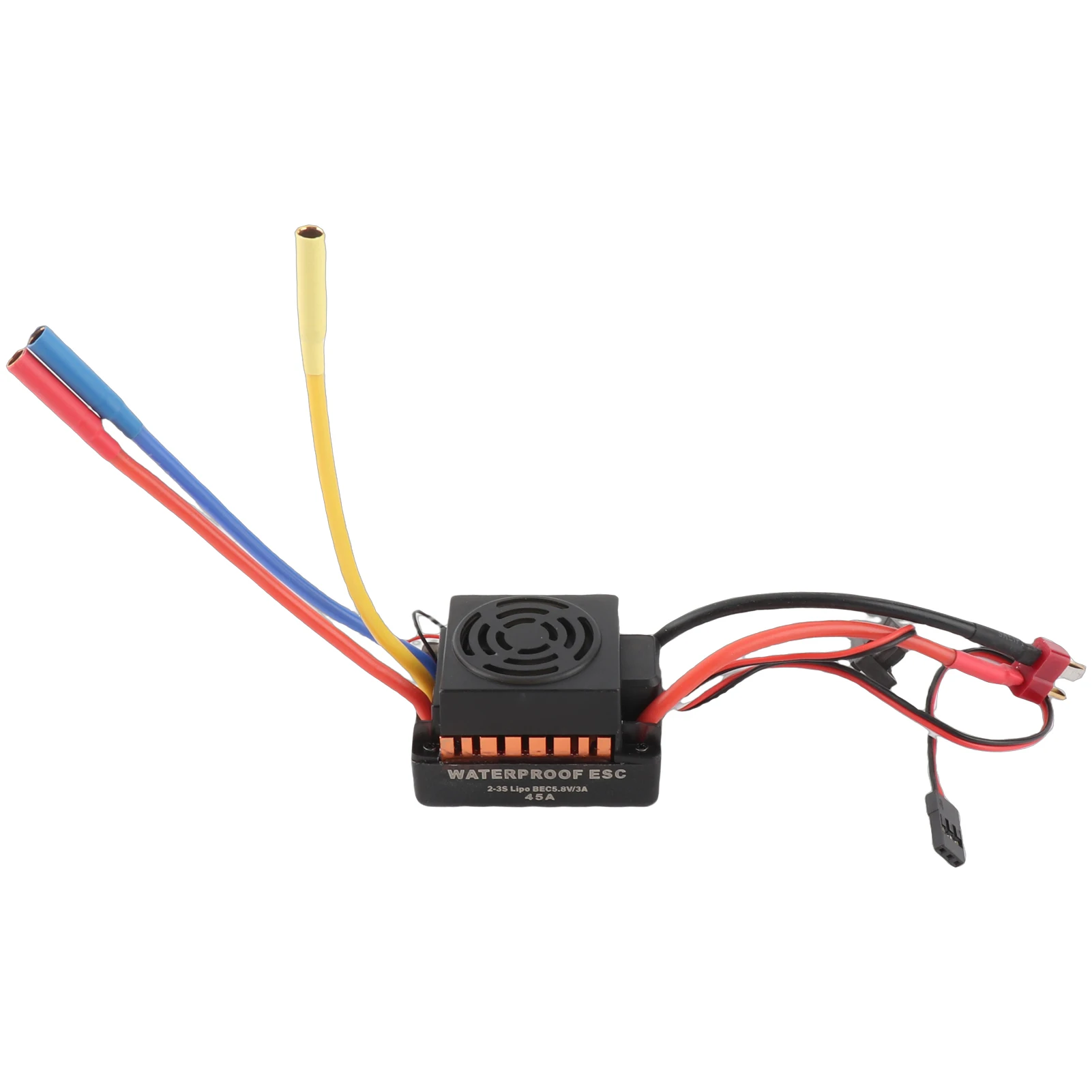 

45A Brushless ESC Watertight 45A Brushless ESC Electric Speed Controller with 5.8V/3A BEC for 1/10 RC Car for Various Races