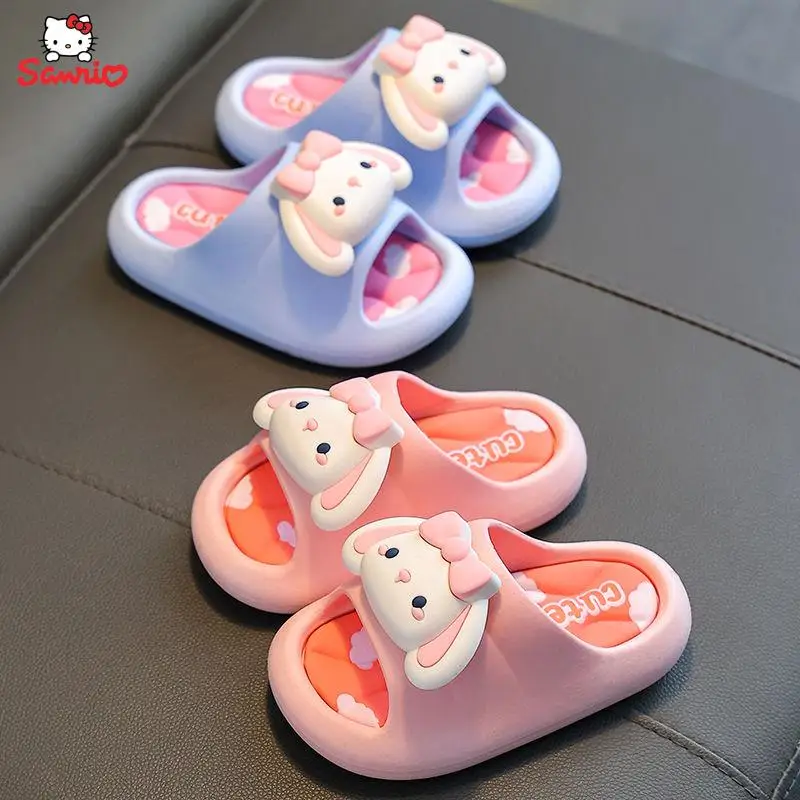 Pantoufles Sanrios Kawaii pour enfants, Cinnamoroll, Anime Cartoon, Chaussures d'été coordonnantes à l'offre elles souples, Cadeaux pour enfants