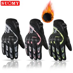 SUOMY Winter Motorcycle Gloves 100%Waterproof Guantes Moto Men Lady Motorbike Riding Gloves Touch Screen Motocross Gloves S-XXL