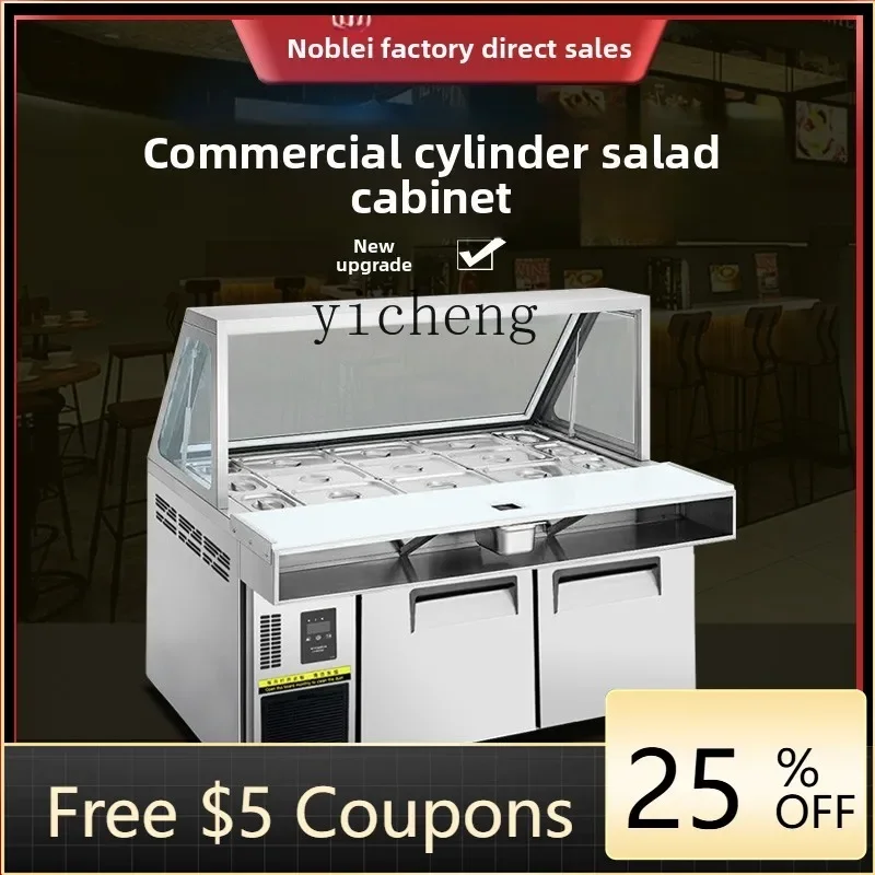 

cylinder type salad dressing table kitchen pia refrigerated freshkeeping freezer pia sprinkling kitchen refrigerator