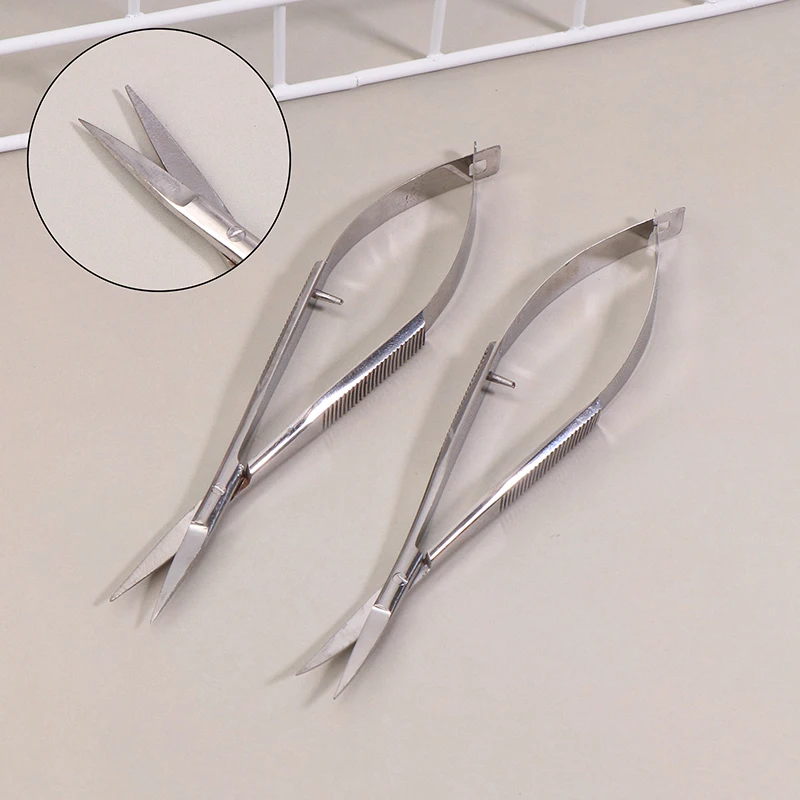 Russische Manicure Schaar Gebogen/Rechte Tip Schaar Professionele Rvs Nail Dode Huid Remover Nagelknipper Nail Tool