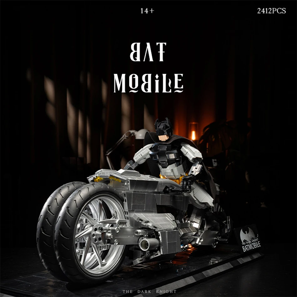 

City Technical Super Batmobile Model Building Blocks Comic Dark Knight Batcycle Bricks Toys Ornaments MOC Set Kids Adults Gifts