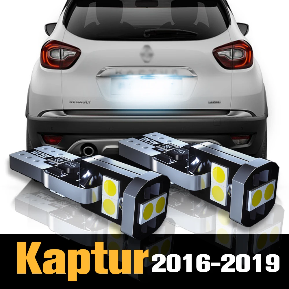 2pcs Canbus LED License Plate Light Lamp Accessories For Renault Kaptur 2016 2017 2018 2019