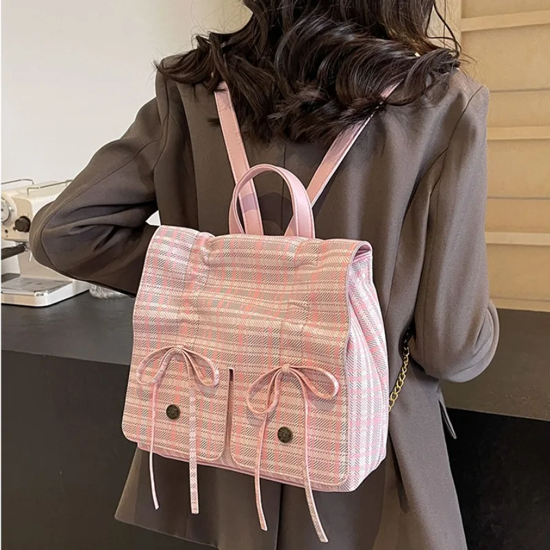 

Backpack Casual Large Capacity Women's Bag Fashion New Personality Trendy Design Commuting Shopping Travel Student Schoolbag NEW